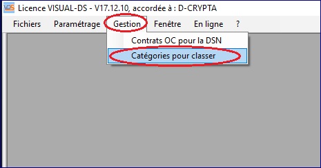 Gestion des catégories